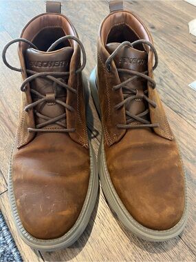 Skechers Men’s Brown Leather Chukka Boots